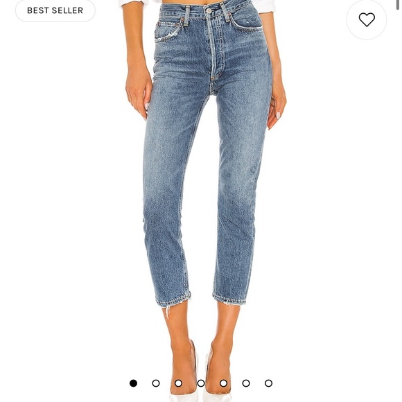 Agolde Riley High Rise Straight Crop in Frequency 23 - Picture 3 of 7